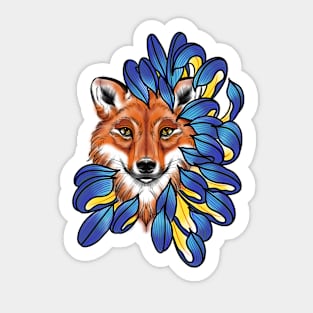 Little fox in the flower Sticker